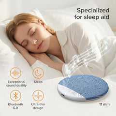 Pillow Speaker for Sleeping, Mini Bluetooth Under Pillow Speaker with White Noise & 30/60/90 Min Timer, Slim Wireless Sleep Music Speaker with USB-C Port for Bedtime Audio
