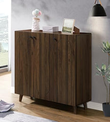 DeckUp Milo Engineered Wood 3-Door Shoe Rack (Walnut, Matte Finish)