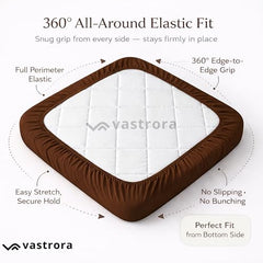 Vastrora 100% Waterproof Mattress Protector Queen Size 5x6 Ft | 60x72 in | Pee & Urine Proof Mattress Cover | Elastic All-Around | Terry Cotton Fitted Bed Cover | Noiseless, Breathable Bed Protector