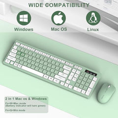 Wireless Keyboard and Mouse Combo, Full-Sized Wireless Keyboard and Adjustable DPI Mouse, 2.4GHz USB Receiver, Keyboard and Mouse for PC, Windows, Desktop, Laptop (Orange-B)
