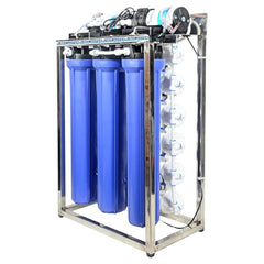 Apec Water 100 LPH Commercial RO+UV Water Purifier System With Double Pump Purification Stainless Steel, With TDS Adjuster BLUE 100L