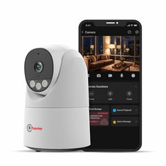 Trueview 3MP WiFi Robot Security Camera | 360° Pan Tilt | All-Time Color Night Vision | AI Auto Tracking & 2-Way Audio | Alexa Compatible | Supports 256GB Memory Card | STQC Certified for Privacy