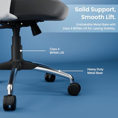 Vergo Transform Prime Ergonomic Mesh Office Chair, High Back, Lumbar Support, 2D Armrests, Synchro Tilt-Lock Recline, Heavy-Duty Metal Base, WFH/Study/Gaming (Black)