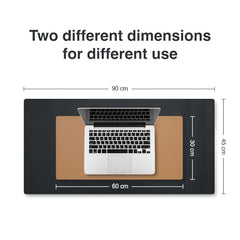 Bellblock Large Extended Reversible Desk Mat/Mouse Pad/Gaming Pad for Office/Home| Vegan Leather | Anti-Skid, Slip-Resistant, Splash-Proof | White & Sky Blue | 60x30cm
