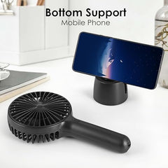 Gesto Portable Fan Rechargeable – USB Charging Hand Fan with 1200mAh Battery & 3 Speed Modes | Mini Fan, Small Fan, Handheld Fan – Ideal for Travel, Makeup, Kitchen | Women’s Personal Pankhaa - Pink