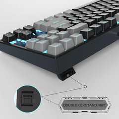 MageGee 75% Mechanical Gaming Keyboard with Brown Switch, LED White Backlit Keyboard, 87 Keys Compact TKL Wired Computer Keyboard for Windows Laptop PC Gamer - Retro Grey/White