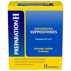 Preparation H Pfizer Prep H Suppositories- 12 Count