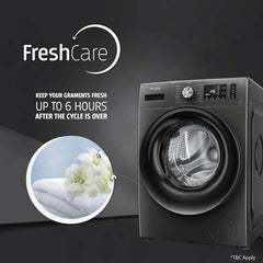 Whirlpool Smart Choice 9 Kg Steam Wash Technology 5 Star Inverter Front Load Fully Automatic Washing Machine with In-Built Heater (SUPREME CARE 9014-E, Midnight Grey, 100+ Tough Stains, 1400 RPM)