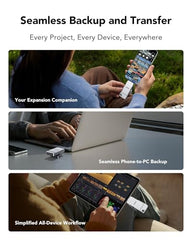 Lexar D70E 2TB Dual Drive External SSD, Up to 2000MB/s Read and 1800MB/s Write, Durable Metal Housing Design, Cable-Free Portable SSD for USB Type-C/Type-A Devices, Compatible with iPhone 17
