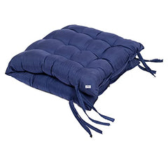 Kuber Industries Microfibre Quilted Chair Cushion/Pad | Chair Back Rest Pillow | Size 45 X 47 X 7 CM | Pack of 1 | Blue