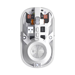 Portronics Toad 8 Transparent Wireless Bluetooth Mouse with Dual Wireless (BT + 2.4 GHz), Rechargeable Battery, Noise-Free Clicking, Show/Hide Desktop, Multi-Device Pair, Adjust Sensitivity (Grey)