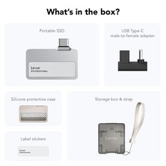 Lexar 1TB Professional Go Portable SSD, Supports Apple ProRes, Up to 1050MB/s Read & 1000MB/s Write, USB 3.2 Gen 2, Rugged, Compatible with iPhone 15 Series, PC & Mac (LSL400X001T-RNSNU)
