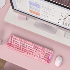 MOFII Wireless Keyboard and Mouse Combo, Full Size, 2.4GHz, Windows, Purple