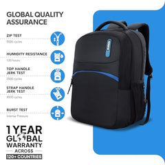American Tourister Dolph+ 01 | 33L Backpack | 17" Laptop Bag | 3 Compartments | College & Office Backpack for Men and Women | Black | 1 Year Global Warranty