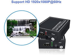 XIKKART 60M HDMI Extender Repeater Transmitter/Sender + Receiver Over Cat5 / Cat6 Upto 60 Meters (60M Extender Over Single CAT5/6 Cable) Supports 3D & Full HD1080p for TV Projector, HDTV, DVR