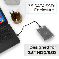 Zebronics 2.5" SSD/HDD Enclosure, Max. 4TB Storage, Upto 5Gbps Transfer Speed, Tool-Free Slide Design, USB to Micro B Connector, Windows, Mac, Linux Support, Transparent Case (CSH101)