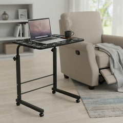 TECHNOVIBES Foldable Study Table/Bed Table/Foldable and Portable Wooden/Writing Desk for Office/Home/School (Wooden with Black Leg)