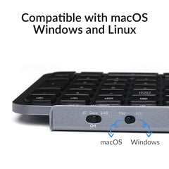 Keychron B1 Pro Ultra-Slim ZMK/Launcher Wireless Bluetooth 2.4 GHz/Wired Connection Keyboard for Mac Windows Linux - Gray