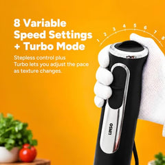 LINSO FULL STACK 1100W India's 1st Anti-Scratch 4-in-1 Hand Blender | 2-Year Warranty | 8 Speeds + Turbo | 860ml Chopper + Egg Whisk + Beaker | SS304 Blade | UK-Based Brand | Pure Copper DC Motor