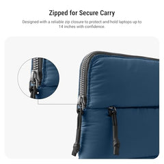 DailyObjects Large Stria Portable Laptop Sleeve | Durable Polyester |Compatible with Laptop/MacBook Air/Pro Upto 16 Inch |Lightweight Water Resistant Fabric |Padded Compartment with Zip Closure- Grey