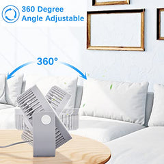 Hoteon Table Fan, USB High Speed Desk Fan with Dual Modes, 3 Speeds, Gray