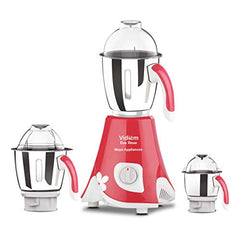 Vidiem EVA Royal 750W Mixer Grinder with 3 Jars | 750W mixer Grinder | 2 Years Product Warranty & 5 Years Motor Warranty | Red & Black