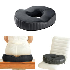 The White Willow Donut Pillow – Medium Firm HR Memory Foam Coccyx Seat Cushion for Tailbone, Hemorrhoid & Piles Pain Relief – Car & Office Chair – Above 60KG – Classic Black