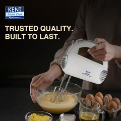 KENT 150W, 5 Speed Control, Copper Motor, Multiple Beaters, Overheating Protection, Food Grade Plastic Body Hand Blender (White)
