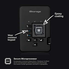 iStorage diskAshur2 256-bit 256GB USB 3.1 secure encrypted solid-state drive - Black IS-DA2-256-SSD-256-B