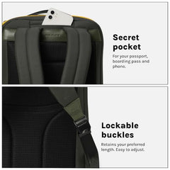 MOKOBARA Transit Backpack | Fits Laptop Up To 16 Inch, 30L Capacity, Water-Resistant Polyester, Vegan Leather Trims | Money Moves, Black