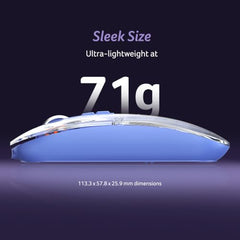 Acer Clearview Wireless Mouse, Dual Mode Bluetooth 5.2 & 2.4GHz, Rechargeable 500mAh Battery, RGB Lighting, 3200 DPI Adjustable, Silent Portable Mouse for Laptop, PC, Mac & Tablet, Blue
