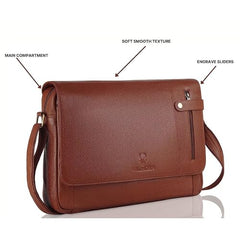 WildHorn Genuine Leather Laptop Messenger Bag for Men | Stylish Office Bag with a Padded Laptop Compartment & Adjustable Strap | Designed to Fit Laptops up to 14 Inches | Backed by a 1-Year Warranty