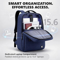 GadgetBite Graphite 20L Laptop Backpack with 15.6" Laptop Compartment, USB Charging Port, Organiser Pockets and Bottle Holder. Ideal for Office, College and Travel - Charcoal Grey