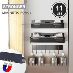 MosQuick® Magnetic Hooks for Hanging Without Drill, 10 Pack of Strong Fridge Magnet Hangers for Side Storage, Washing Machine, Microwave, Almirah, Kitchen Towel Rack, Key Stand, Cup Holder (Black)