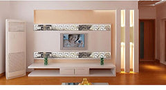 SYGA Silver 3D Geometric Waist Mirror Wall Sticker,Modern Design Acrylic DIY Decoration
