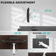 STAR WORK Single Monitor Desk Mount for 13–34” Inch Screens, Heavy Duty Adjustable VESA Monitor Arm with C-Clamp & Grommet Base | Full Motion Tilt & Swivel Rotation (Purple Arm Stand)