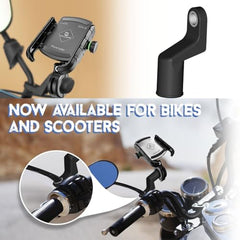 YELLOWFIN Rear View Mirror Extension Rod for Bike & Scooter, ABS Mirror Mount Extender Bracket for Mobile Holder & GPS, Offset Mirror Base Adapter for Motorcycle Phone Mount