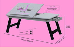 Dream Arts Shoppee Laptop Table Adjustable Foldable with one Drawer (Black)