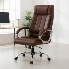 INNOWIN Profit High Back Orthopedic Boss Chair with 3 Year Limited Warranty | Leatherette Office Chair | Ergonomic Executive Chair with Spacious Cushioned Seat | Heavy Duty Metal Base | Grey