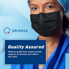 100 Pack Medical Disposable Face Masks ASTM Level 2 Black