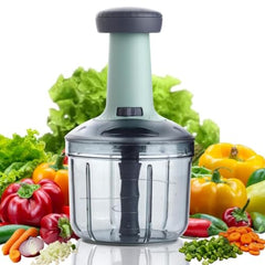 KITCHENOL Food Chopper 900ml, 4 Blade Steel Large Manual Hand-Press Vegetable Chopper Mixer Cutter to Cut Onion, Salad, Tomato, Potato 1000ml (Pack of 1) (dori Chopper)