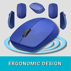 Rapoo M100 Multi Device Bluetooth 4.0, 5.0 & Wireless 2.4GHz Mouse, Blue