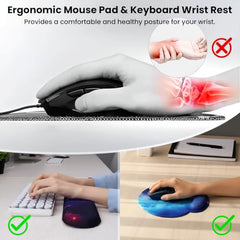 TECPHILE Mouse Pad Wrist Support with Massage Design, Ergonomic Dog Paw Mouse Mat, Pain Relief Memory Foam, Anti-Slip PU Base, Cushion Mousepad Wrist Rest for Gaming, Home, Office, Laptop, Computer
