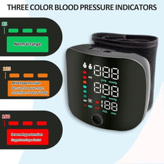 JEJDA Automatic Digital Wrist Blood Pressure monitor with Large LCD Screen, Pulse & Heart Rate Tracking, Adjustable Comfortable Cuff for Easy Home Monitoring