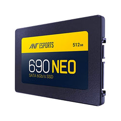 Ant Esports 690 Neo Sata 2.5" 512GB Internal Solid State Drive/SSD with SATA III Interface, 6Gb/s, Fast Performance, Read/Write - 520/450 MB/s, Quad Channel Controller compatible with PC and LAPTOP