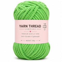 yarn thread company Wool, Plush & Cuddly, Chenille Yarn Supersoft Hand Knitting Wool Ball, (1 Ball/100 Gram Each) Ball Suitable for Craft, Babywear, Baby Blankets, (Parrot Green)