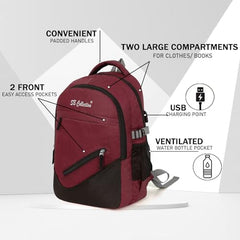 S.B. Collection Bags Unisex Usb Waterresistance Office/Business/College Daily Use Helping hand Backpack 32L Laptop Backpack (Grey Pro Plus)