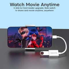 Sounce 2-in-1 8 Pin to 3.5mm Audio & Charging Splitter – Dual Port Adapter Cable for Music, Power, Headsets, Speakers & More – White