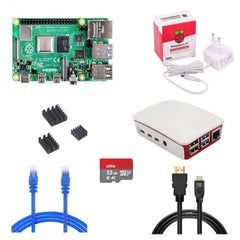 Raspberry Pi 4 Model B 4GB RAM Kit with 32GB Noobs, LAN-mHDMI Cable, Power Supply, MicroSD Card - The Complete Kit