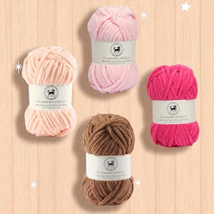 NESTNHAVEN , Plush & Cuddly Sets 2.0 , Chenille Yarn Supersoft Hand Knitting Wool Ball, set of 4 , 400 grams (1 Ball/100 Gram Each) Suitable for Craft, Babywear, Toys , Baby Blankets , 5 Bulky, Shades - NNHS 2.0 (Set 26 baby Pink , lilac , hot pink…